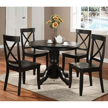 home styles 5 piece pedestal dining set, black - walmart home styles 5 piece pedestal dining set, black - walmart