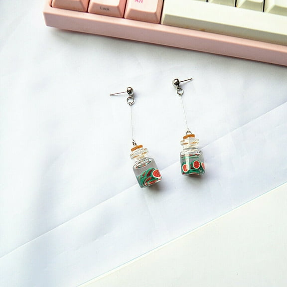 DIY Fruit Strawberry Pineapple Orange Watermelon Lemon Juice Drink Earrings
