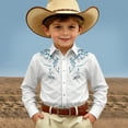 thumbnail image 2 of Gunia Boys Western Cowboy Shirts Long Sleeve Print Shirt Tops Casual Button Up Blouse Youth Boys T Shirts White 6-7 Years, 2 of 5
