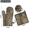 thumbnail image 6 of Brown and Black Leopard Print Kitchen Oven Mitt and Pot Holder Sets 2 Pcs for Baking, Cooking and Grilling, Heat Resistant Up To 392 °F, 6 of 7