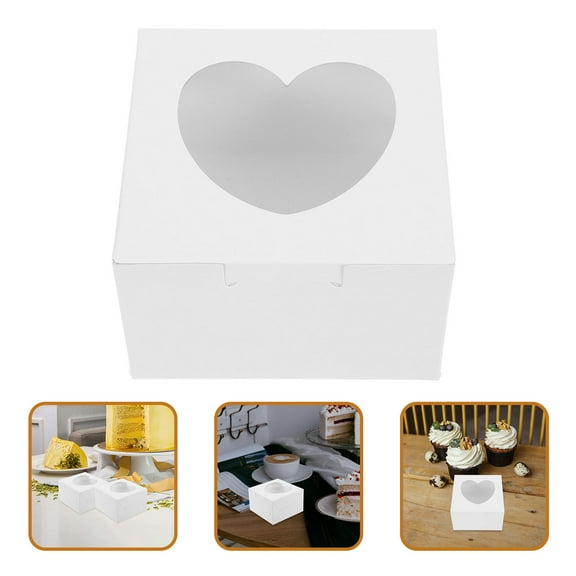 HOMEMAXS White Bakery Boxes with Window for Party Use Made of Sturdy Cardboard 25pcs
