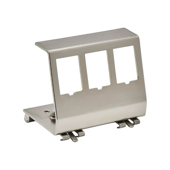 Eaton Tripp Lite Series 3-Port Metal DIN-Rail Mounting Module for Snap-In Keystone Jacks and Couplers Silver TAA
