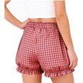 thumbnail image 4 of Boxer Shorts for Women Elastic Waist Plaid Pajamas Short Bottoms Casual Summer Beach Vacation Shorts, 4 of 6