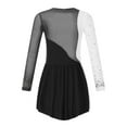 thumbnail image 4 of Riismen Kids Girls Figure Skating Dress Long Sleeves Ballet Dance Skirted Leotards Gymnastics Outfits Black 10, 4 of 7