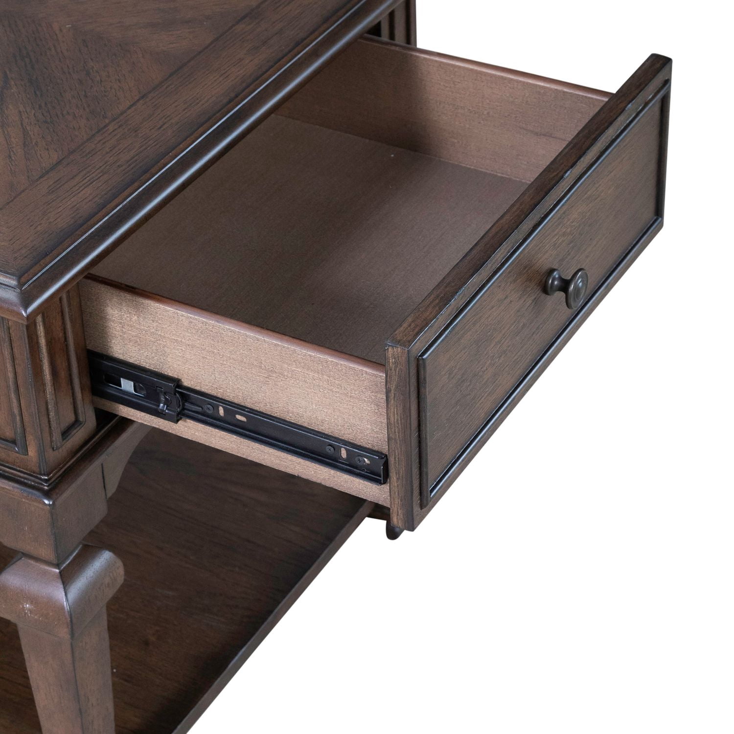 Liberty Furniture Providence Park Drawer End Table for Living Room - Chateau Brown