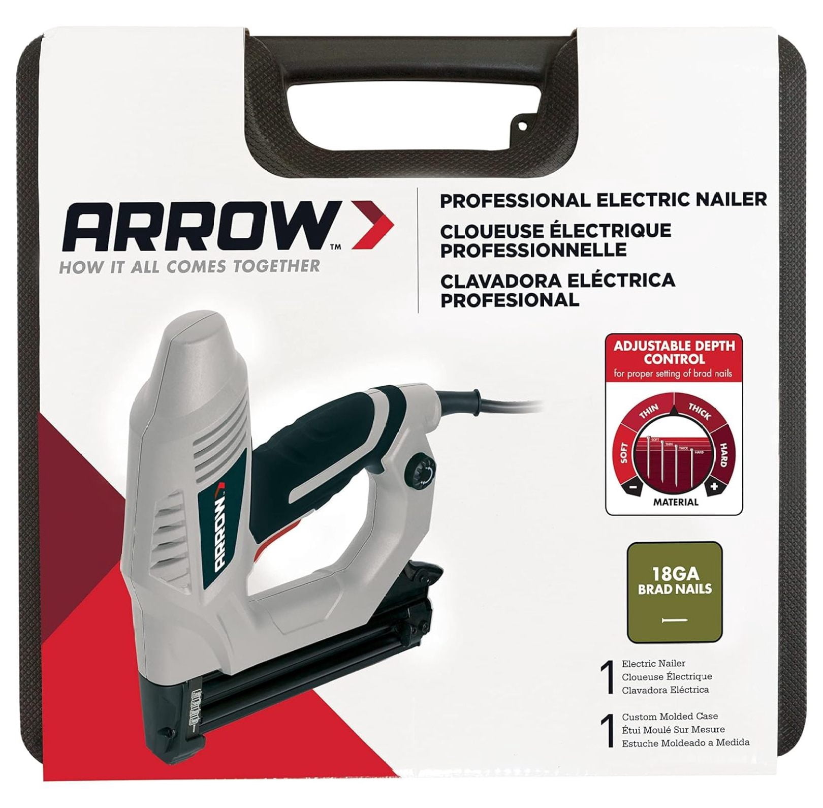 Arrow ET200BN Heavy Duty Electric Brad Nailer, Professional Nail Gun for Trim, Picture Frames, , Fencing, Uses Brad in 5/8", 3/4", and 1"