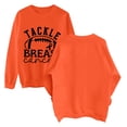 thumbnail image 5 of Holzkary Women's Football Game Day Sweatshirt Graphic Print Sunday Long Sleeve Crewneck Fall Pullover Graphic Print Oversized Crewneck Sweatshirts Long Sleeve Pullover for Gameday Hoodies Orange S, 5 of 5