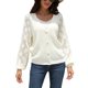 thumbnail image 1 of Suéter de punto para mujer, cuello en V, ahuecado, moda, manga larga, abrigo de punto con botones, blanco XL, 1 of 6
