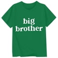 thumbnail image 2 of FASHOFT Girls Shirts Big Brother Theme Letter Printed Round Neck Short Sleeve Soft Fabric Family Matching Casual Daily Outdoor Kids Leisure Wear Girls Fashion Tops Green 10-11 Years, 2 of 3
