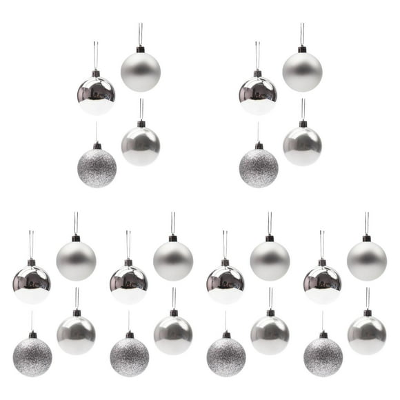 24 bolas navideñas decorativas colgantes para regalo o fiesta Plata 8 cm