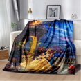 thumbnail image 3 of Manta ligera con estampado de La Bella y la Bestia para sala de estar, dormitorio, habitación de los niños, cálida, regalo de Navidad, 3 of 5