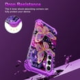 thumbnail image 5 of CASEFIV For Samsung Galaxy S25 FE Case,Glow in the dark Heavy Duty Shockproof Hard PC+Soft Silicone Drop Protective Women Girls Case for Galaxy S25 FE (2025),Purple Butterfly, 5 of 7