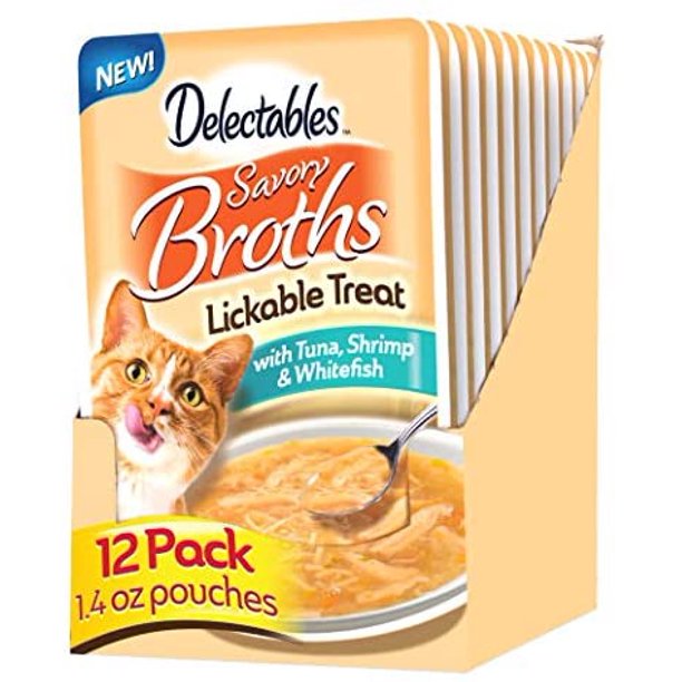 Delectables Savory Broths Lickable Wet Cat Treats for Adult & Senior