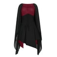 thumbnail image 5 of Enjoytime Halloween Costumes Waistband Batwing Long Sleeve Black Mini Dress with Bandage Vintage Medieval Dress for Women Goth Plus Size Dresses Wine XXXXL, 5 of 8
