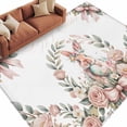 thumbnail image 2 of Easter Bunny 5'x8' Area Rug for Living Room, Cute Rabbit Rose Floral Pastoral Leaves Plants Washable Non-Slip Rugs for Bedroom Nursery Dining Room, Low-Pile Kitchen Carpet Large Entryway Rugs, 2 of 9