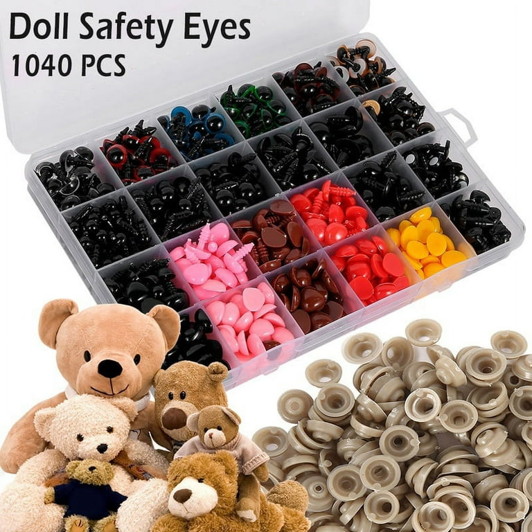 40 pc 5mm to 11mm Oval Plastic Safety Noses, Button, Eyes, Teddy