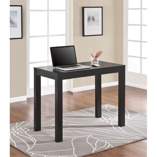 Ameriwood Home Parsons Computer Desk with Drawer, Black Oak Walmart