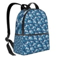 thumbnail image 2 of Lsque Sea Water Wave Pattern Backpack – School Travel Canvas Daypack with Ergonomic Padded Straps, Multiple Compartments & Leather Handle, 2 of 5