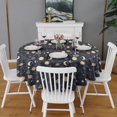 thumbnail image 2 of Dark Blue Sun Moon Cloud Star Pattern Round Tablecloth 60"x60",Wrinkle Wipeable Table Cloth for Kitchen Dining Room Picnic Patio Party, 2 of 6
