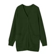 thumbnail image 6 of ClodeEU Women's Casual Long Cardigan Sweaters ,Lightweight Long Sleeve Soft Open Front With Pockets Army Green,Womens Plus L, 6 of 6