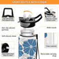 thumbnail image 4 of Flowers Floral Sports Water Bottle Portable Travel Mug 32oz BPA Free Leak Proof Straw Transparent Tritan for Gym Yoga Cycling Camping, 4 of 7