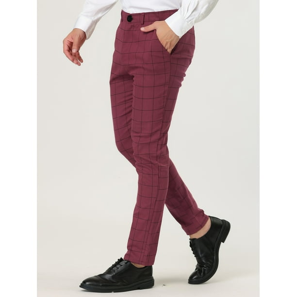 Unique Bargains Men's Plaid Dress Slim Fit Checked Business Unique Bargains Men's Plaid Dress Slim Fit Checked Business