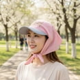 thumbnail image 5 of Byfri Integrated Scarf Baseball Cap Sun Protection Visor Hat for Women Summer Beach Wear One Size, 5 of 7