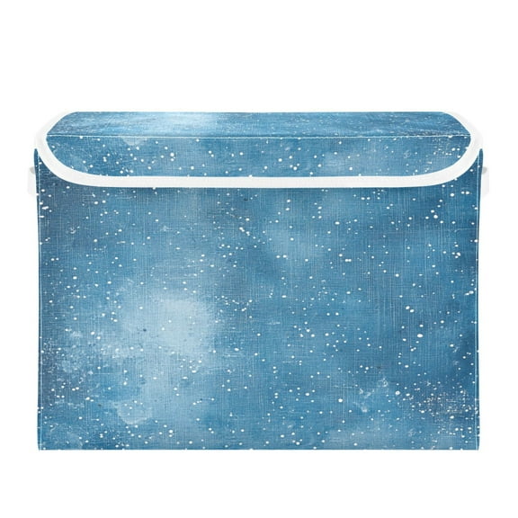 Storage Box With Lid 16.5x12.6x11.8In Foldable Stacked Household Storage Box Pretty Beautiful Blue