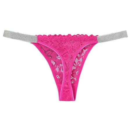 Landzoo Women s Mid Waist Sexy Solid Color Lace Thong Peach Panties Thong Panties Breathable Basic Stylish Women Underwear
