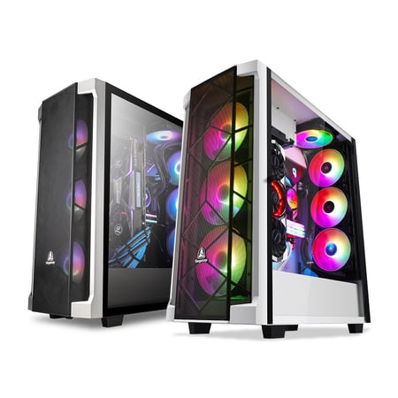 Segotep Phoenix T1 E-ATX Black Full-Tower PC Gaming Case, Tempered Glass Side Panel, Desktop Case