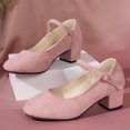 thumbnail image 3 of TKYCMSUAKI Women's Chunky Low Block Heels Mary Jane Closed Toe Work Pumps Comfortable Round Toe Dress Wedding Shoes, 3 of 5
