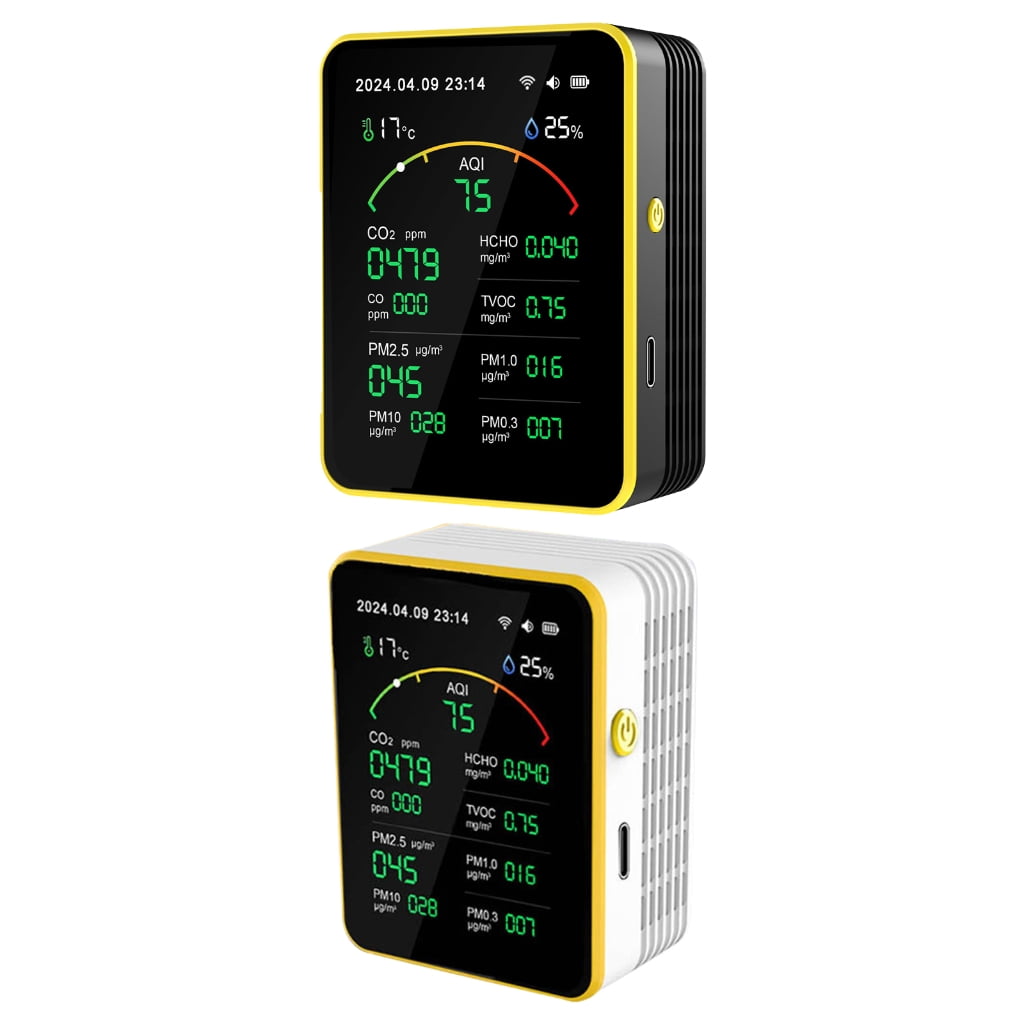 CO2 PM2.5 Formaldehyde TVOC Temperature Humidity Testing Meter Air Detector Air Pollution Meter for Home