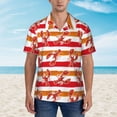 thumbnail image 2 of Susaid Red Lobster Print Short Sleeve Shirts Button Down Casual Shirts Summer Beach Aloha Button Down Short Sleeve for Men ,Large, 2 of 7