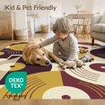 thumbnail image 4 of ODIKA 6'x9' Washable Area Rug Non-Slip, Easy Care, Layered Cd Disc Abstract Musical Collage Round Floor Covering for Family Room, Living Room, Master Bedroom, 4 of 7