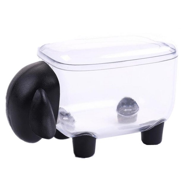Caja de hisopos de algodón de cabra blanco y negro de 2 uds.Caja de almacenamiento de escritorio de escombros
