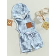 thumbnail image 3 of Arvbitana Baby Boys Tie Dye Print Outfits Sleeveless Hooded Tank Tops + Drawstring Shorts Summer Casual Tracksuit Clothes 2Pcs 0-3T, 3 of 8