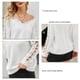 thumbnail image 5 of Suéter con cuello en V y hombros descubiertos para mujer, suéter de encaje de Color puro de manga larga para invierno, 5 of 7