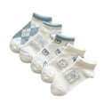 thumbnail image 5 of Calcetines de mujer Angel Blue Calcetines de moda para todo tipo de ocasiones Primavera y verano Calcetines finos para estudiantes Lindos calcetines cortos de boca baja con dibujos animados, 5 of 5