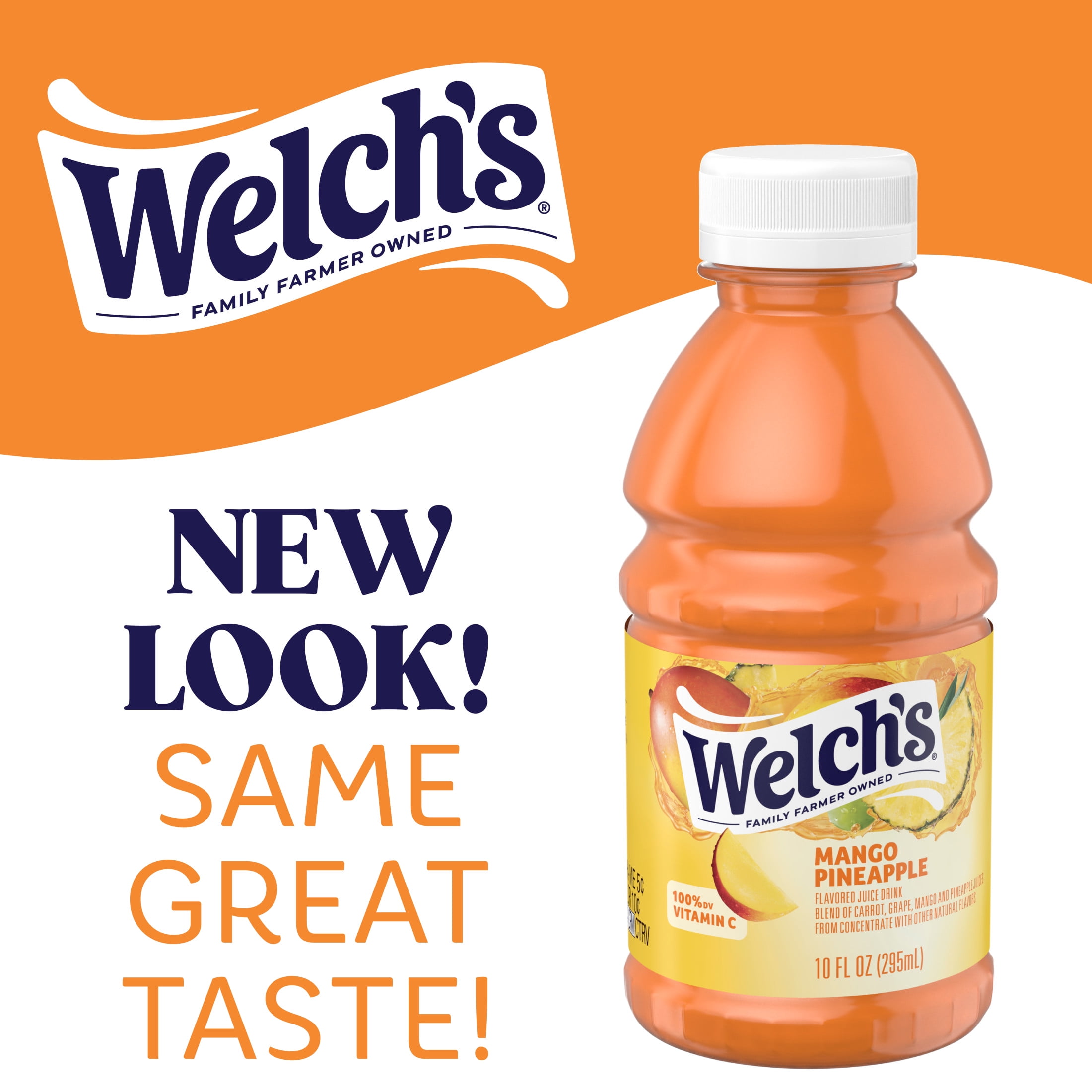 (4 pack) Welch's Mango Pineapple Juice Drink, 10 fl oz On-the-Go Bottle (Pack of 6)