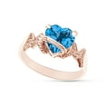 thumbnail image 2 of Heart Shape Simulated Blue Topaz In 14K Rose Gold Over 925 Sterling Silver Ring Size 9.5, 2 of 5