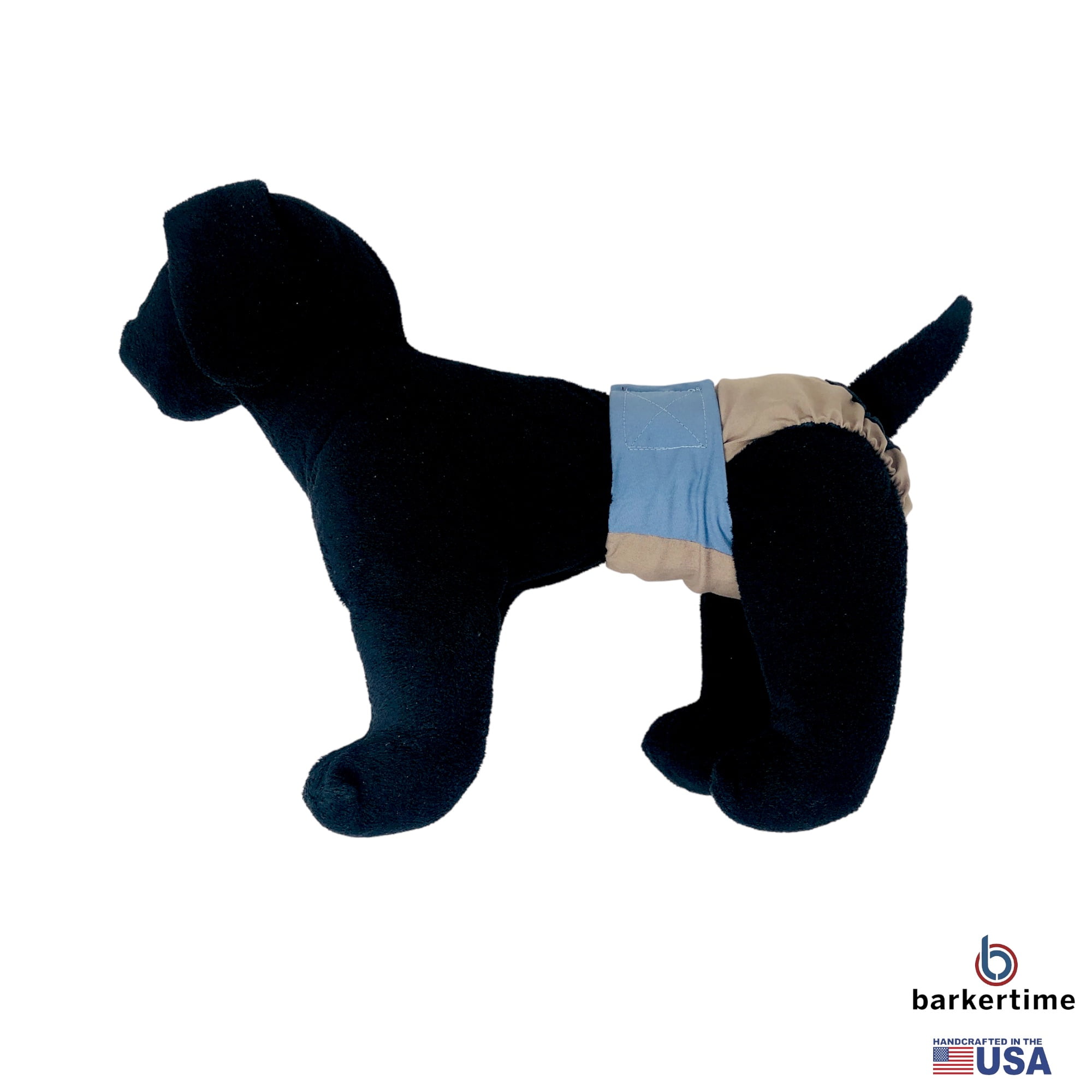 Barkertime Light Blue on Brown Dog Diaper