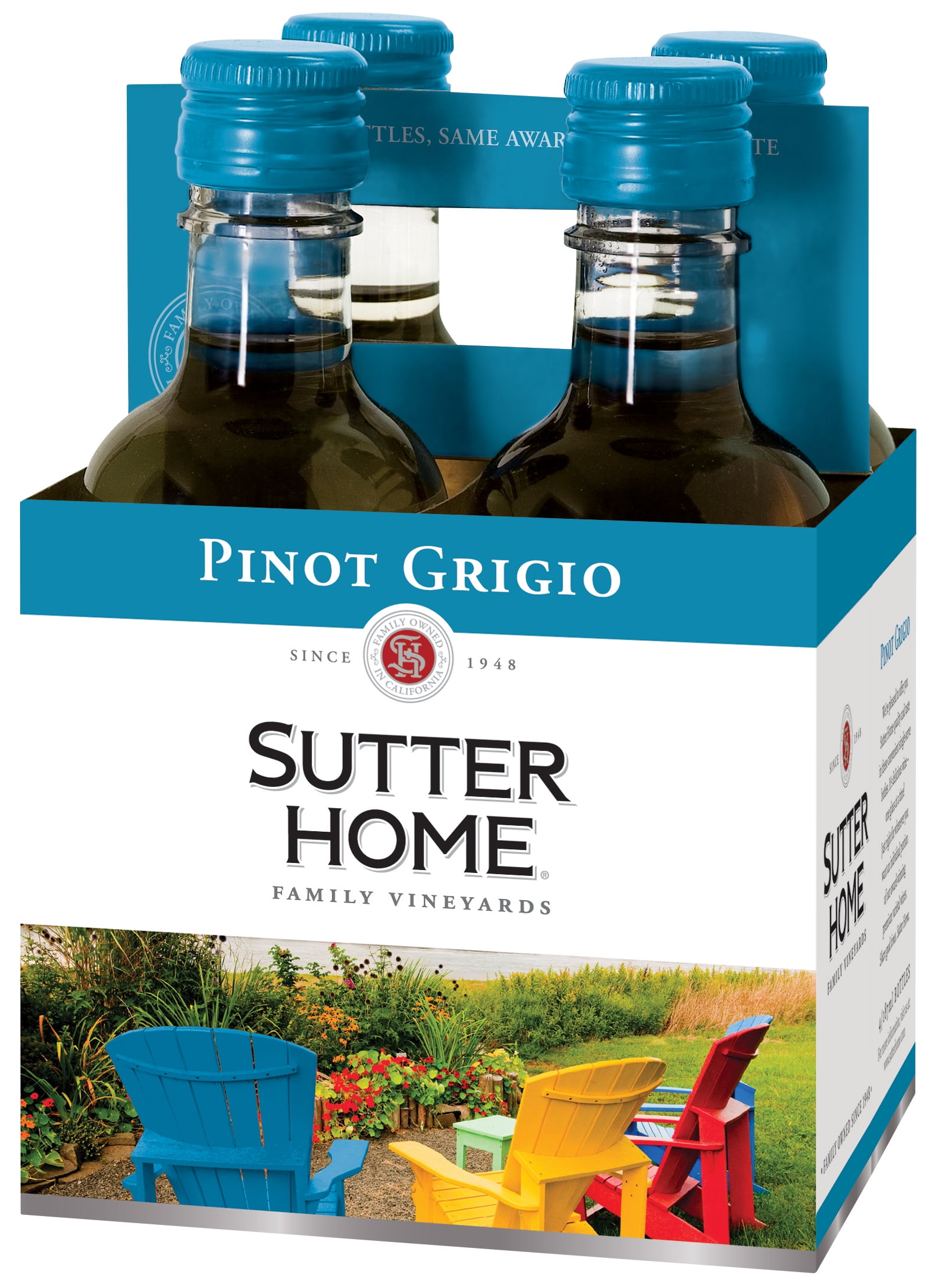 Sutter Home Pinot Grigio, White Wine, 4 pack, 187 ML - Walmart.com 