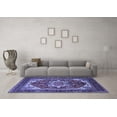 thumbnail image 3 of Ahgly Company Machine Washable Indoor Round Persian Blue Traditional Area Rugs, 6' Round, 3 of 4