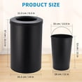 thumbnail image 2 of 40L/10.6 Gal Round Stainless Steel Trash Can, Removable Inner Bucket, Kitchen Bathroom Office Garbage Bin, Black, 2 of 7