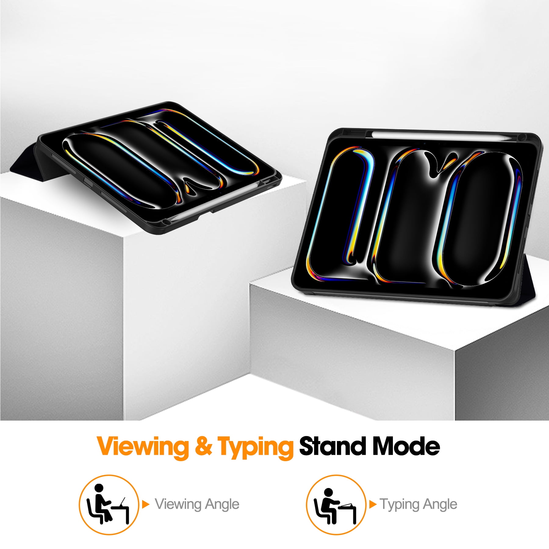 Allytechgroup iPad Pro 11 M4 2024 Case, Slim Flip Smart Cover Auto Sleep Wake with Pencil Holder Multi Angle Veiwing Stand Shockproof Case for Apple iPad Pro 11 inch 2024,Don't Touch