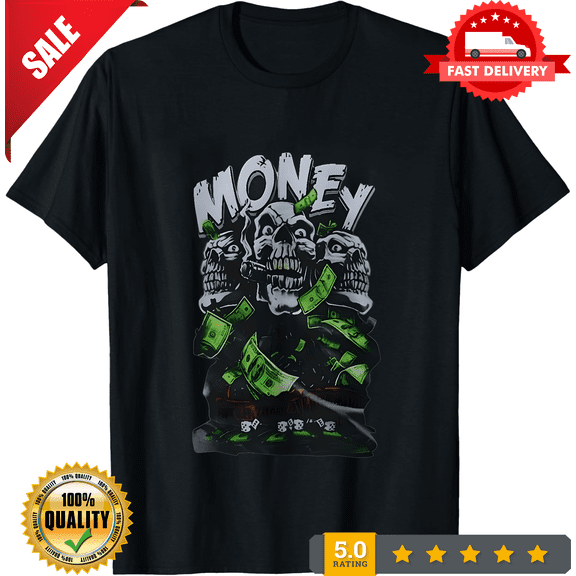 Reprint Rare StreetWear Design Money Graphic Print T-Shirt Unisex S M L XL 2 3 4 XL, ULTRA LIMITED-TH79458