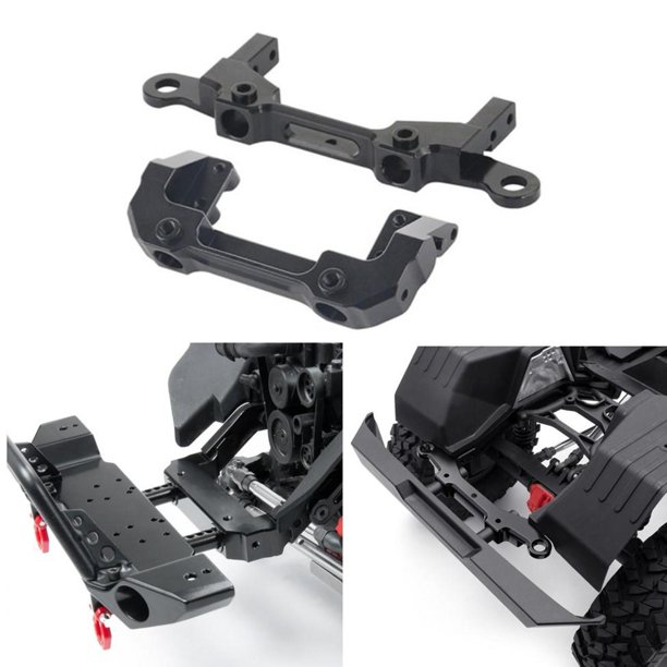 Parachoques trasero delantero RC Car para Axial 1:10 Scale RC Crawler Car Parts, mejora el exterior exterior exterior del parachoques para que coincida co negro CUTICAT Mini coche Bunper