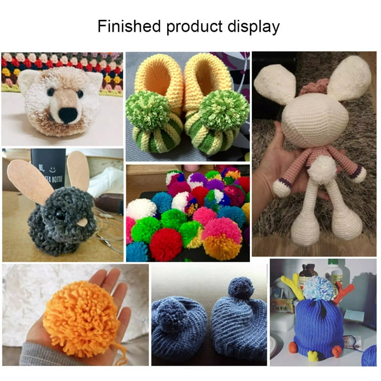 JTWEEN 4 Sizes Pom Pom Makers Set Fluff Ball Weaver Needle Knit Craft Tools  Kit DIY Kit