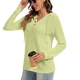 thumbnail image 4 of YUTK Womens Hoodies Trendy Waffle Knit Button Oversized Sweatshirt Hooded Loose Fit Long Sleeve Fall Tops Pullover Green XL, 4 of 5
