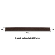 GroundSmart Roman Brick Landscape Edging, 4 Brown Rubber Garden Edging Border, 6 pack